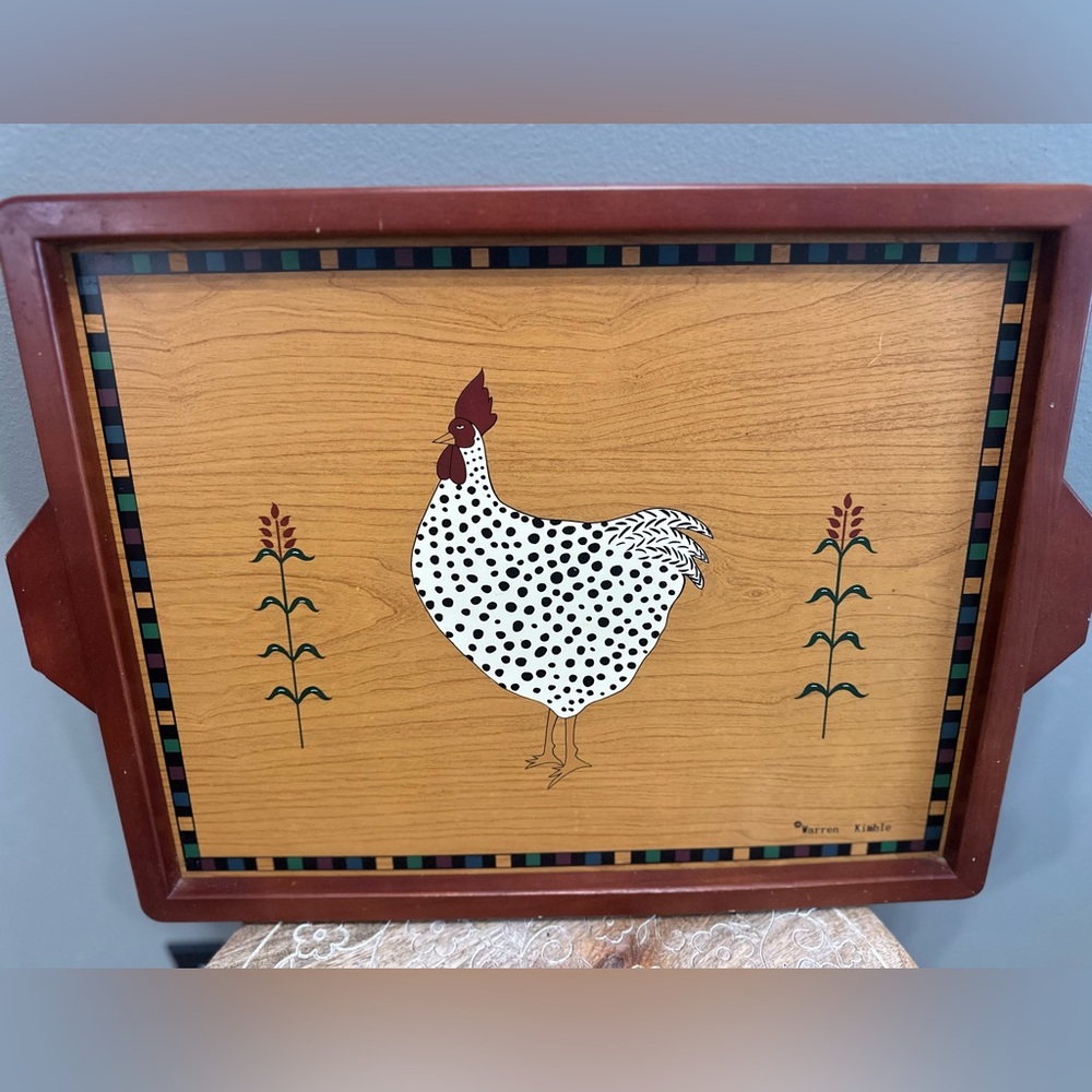 Warren Kimble Rooster Tray